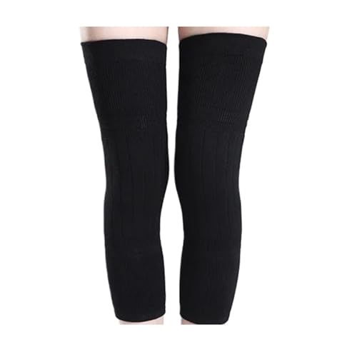 DJSKLDF Warm Knee Pads 2PCS Winter Warm Wool Leg Warmers Sleeves Thick Fleece Lined Knee Pads Brace Support Guard Protector Long Thermal Wraps(Velvet-Black,L) von DJSKLDF