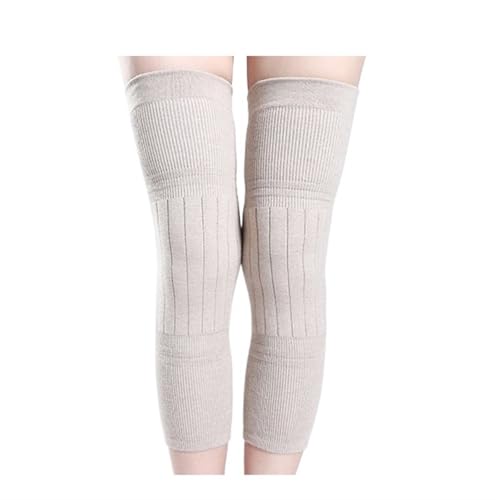 DJSKLDF Warm Knee Pads 2PCS Winter Warm Wool Leg Warmers Sleeves Thick Fleece Lined Knee Pads Brace Support Guard Protector Long Thermal Wraps(Velvet-Camel,L) von DJSKLDF