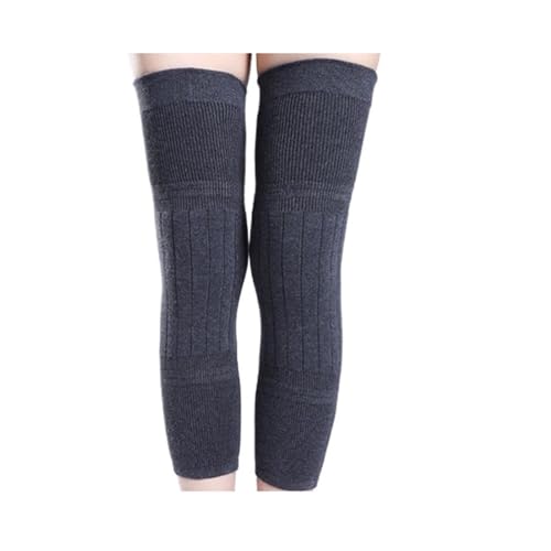 DJSKLDF Warm Knee Pads 2PCS Winter Warm Wool Leg Warmers Sleeves Thick Fleece Lined Knee Pads Brace Support Guard Protector Long Thermal Wraps(Velvet-Dark Gray,L) von DJSKLDF