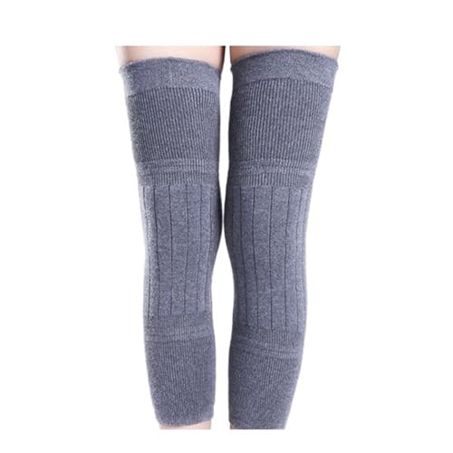 DJSKLDF Warm Knee Pads 2PCS Winter Warm Wool Leg Warmers Sleeves Thick Fleece Lined Knee Pads Brace Support Guard Protector Long Thermal Wraps(Velvet-Medium Gray,XL) von DJSKLDF