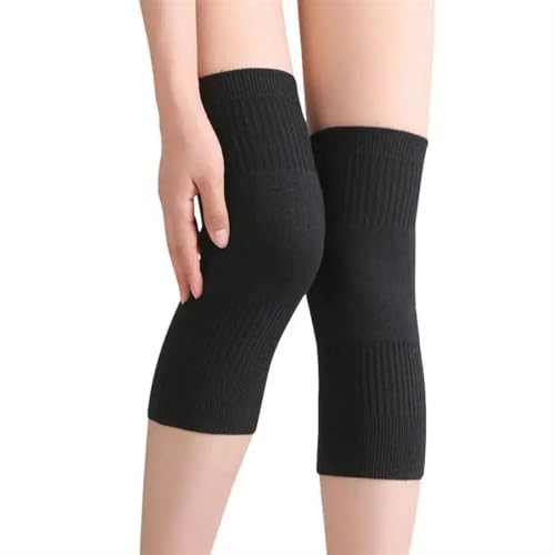 DJSKLDF Warm Knee Pads 2Pcs Men Women Cashmere Knee Warmer Winter Warm Thermal Wool Pads Support Brace Cycling Ski Running Compression Sleeve(Black,L(60-80kg)) von DJSKLDF