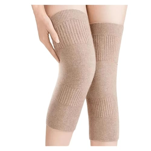 DJSKLDF Warm Knee Pads 2Pcs Men Women Cashmere Knee Warmer Winter Warm Thermal Wool Pads Support Brace Cycling Ski Running Compression Sleeve(Brown,L(60-80kg)) von DJSKLDF