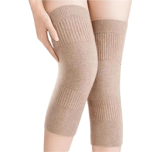 DJSKLDF Warm Knee Pads 2Pcs Men Women Cashmere Knee Warmer Winter Warm Thermal Wool Pads Support Brace Cycling Ski Running Compression Sleeve(Brown,L(60-80kg)) von DJSKLDF