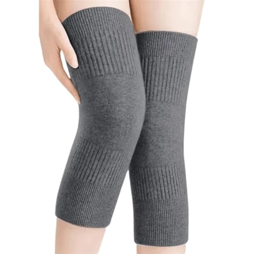 DJSKLDF Warm Knee Pads 2Pcs Men Women Cashmere Knee Warmer Winter Warm Thermal Wool Pads Support Brace Cycling Ski Running Compression Sleeve(Gray,L(60-80kg)) von DJSKLDF