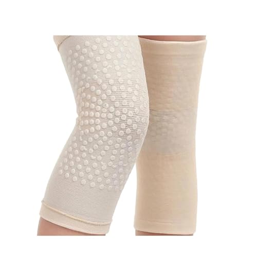 DJSKLDF Warm Knee Pads 2Pcs Self Heating Support Knee Pad Brace Warm For Pain Relief Injury Recovery Belt Massager Leg Warmer(Beige,M for weight 40-60KG) von DJSKLDF
