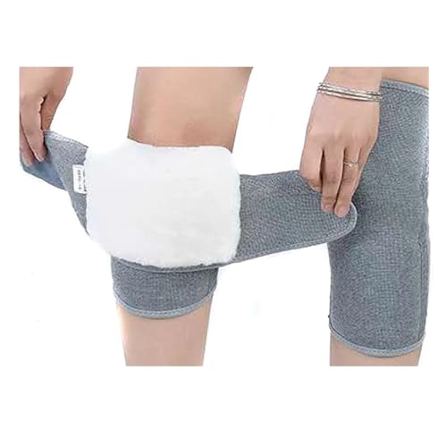 DJSKLDF Warm Knee Pads Plush Knee Pads, Cold Protection, Joint Support, Pressurized Elastic, Sports, Warm, 1 Pair(Bandage gary,XL) von DJSKLDF