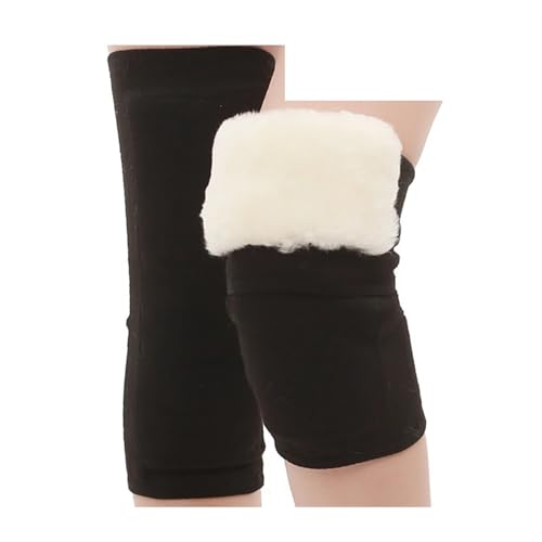 DJSKLDF Warm Knee Pads Plush Knee Pads, Cold Protection, Joint Support, Pressurized Elastic, Sports, Warm, 1 Pair(Straight black,XL) von DJSKLDF