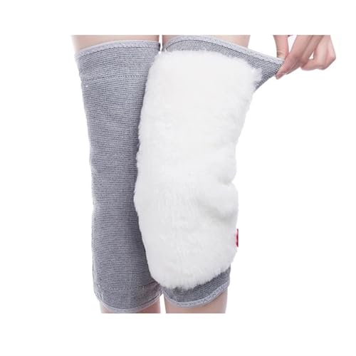 DJSKLDF Warm Knee Pads Plush Knee Pads, Cold Protection, Joint Support, Pressurized Elastic, Sports, Warm, 1 Pair(Straight gray,L) von DJSKLDF
