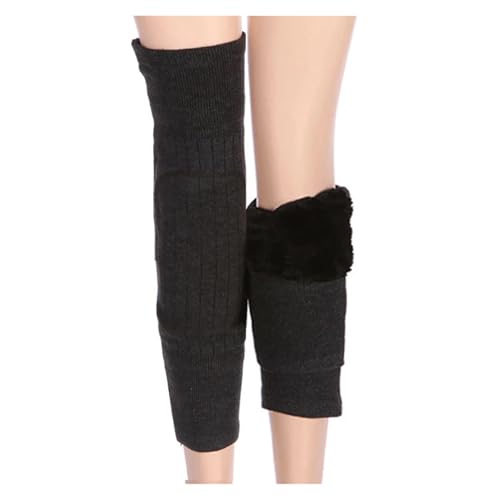 DJSKLDF Warm Knee Pads Thick Warm Wool Kneepad Leg Guard Cashmere Knee Protector Windproof Coldproof Warmers for Women Men KneeCap Sleeves(Black) von DJSKLDF