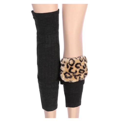 DJSKLDF Warm Knee Pads Thick Warm Wool Kneepad Leg Guard Cashmere Knee Protector Windproof Coldproof Warmers for Women Men KneeCap Sleeves(Leopard) von DJSKLDF