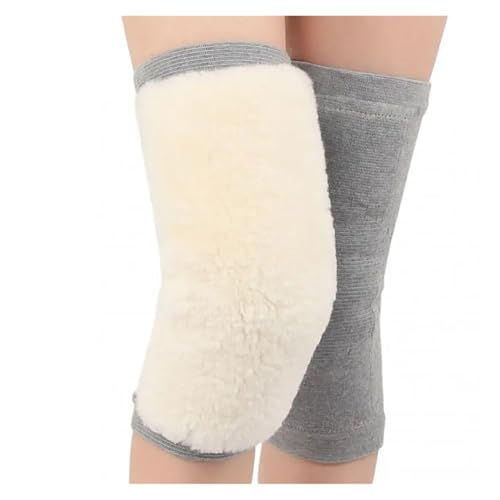 DJSKLDF Warm Knee Pads Unisex Plush Knee Pads, Cold Protection, Joint Support, Pressurized Elastic, Sports, Warm, 1 Pair(Gray,M) von DJSKLDF