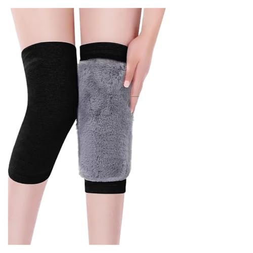 DJSKLDF Warm Knee Pads Winter Plush Knee Pad Thermal Braces For Seniors Women Men Elastic Warm Leg Sleeves Office Rest(Black,XXL) von DJSKLDF