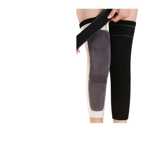 DJSKLDF Warm Knee Pads Winter Warm Wool Kneepad Thick Leg Guard Knee Protector Long Thermal Wraps Old People Cold Pads Brace 1 Pair(Black-Plush,XXL 80-105 kg) von DJSKLDF