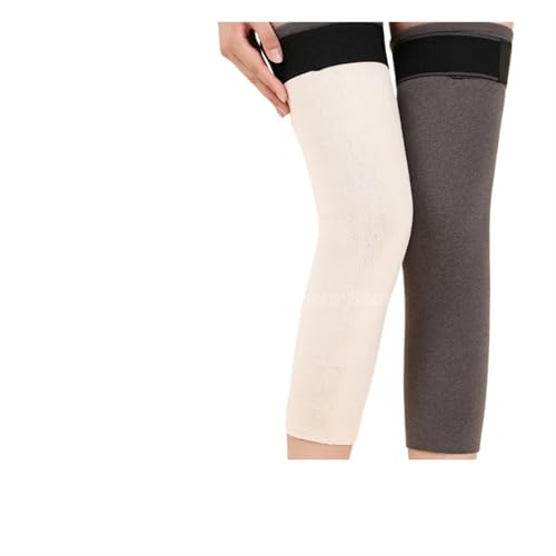 DJSKLDF Warm Knee Pads Winter Warm Wool Kneepad Thick Leg Guard Knee Protector Long Thermal Wraps Old People Cold Pads Brace 1 Pair(Gray-Cotton,L 50-65 kg) von DJSKLDF