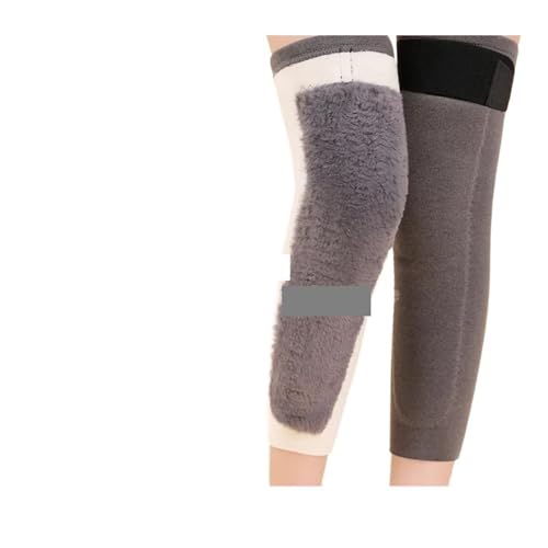 DJSKLDF Warm Knee Pads Winter Warm Wool Kneepad Thick Leg Guard Knee Protector Long Thermal Wraps Old People Cold Pads Brace 1 Pair(Gray-Plush,XXL 80-105 kg) von DJSKLDF