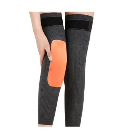 DJSKLDF Warm Knee Pads Wool Knee Pads Support Brace Winter Warm Thermal Warmers Sleeve Ski Cycling Running 2PCS(Gold Velvet-Gray,XXL for 80-105KG) von DJSKLDF
