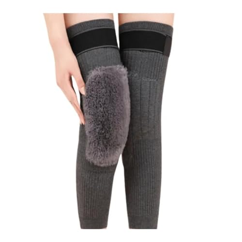 DJSKLDF Warm Knee Pads Wool Knee Pads Support Brace Winter Warm Thermal Warmers Sleeve Ski Cycling Running 2PCS(Gray Velvet-Gray,XXL for 80-105KG) von DJSKLDF