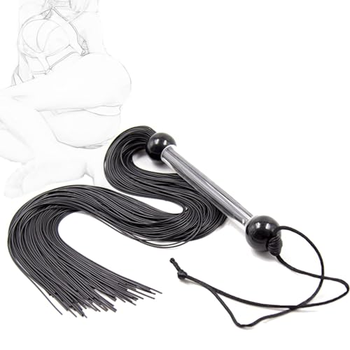 DJUNA SM Peitsche Erotik Flogger Paddel Gummi Tassel Gerte BDSM Bondage Spanking Sex Spiele Rollenspiele Reitgerte Cosplay Partners Sexspielzeug für Frauen Männer und Paare von DJUNA