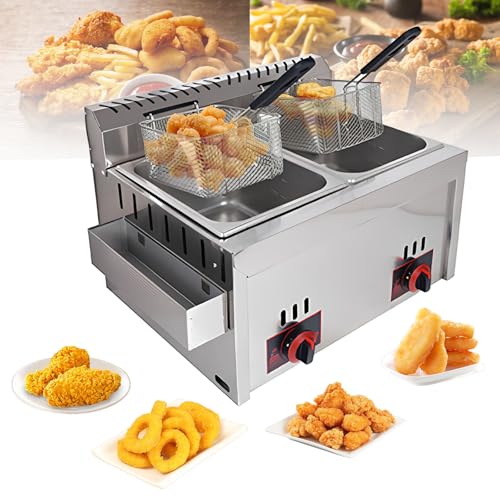 Kommerzielle Fritteuse mit Korb und Deckel für Restaurants und Küchen, ideal zum Kochen von Hühnchen und Pommes Frites von DJXLMN
