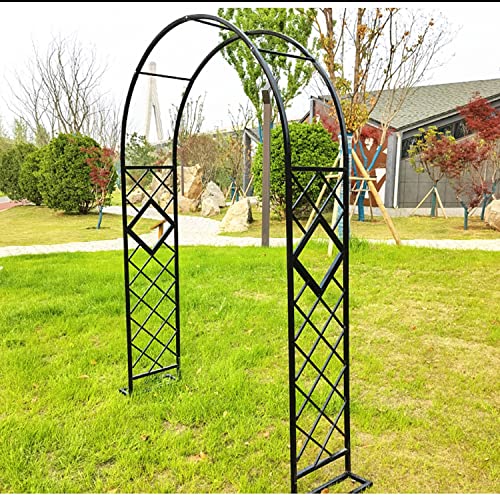 DJZZ Rosenbogen Verzinkt Schwarz grün Weiss Torbogen Rankhilfe Gartenbogen aus Metall Rankhilfe Breite 140 180 220 260 300 340 cm extra groß (Farbe : Schwarz, Größe : B140 x H230cm) von DJZZ