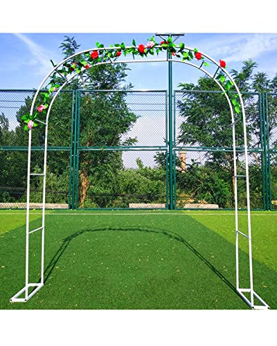 DJZZ Torbogen für Hochzeit Weiss Rankhilfe Rosenbogen Metall Gartenbogen Pergola Verzinkt Rankgitter für Rosen Kletterpflanzen 200cm 160cm 80cm 350cm 300cm breit (Größe : B200 x H230cm) von DJZZ