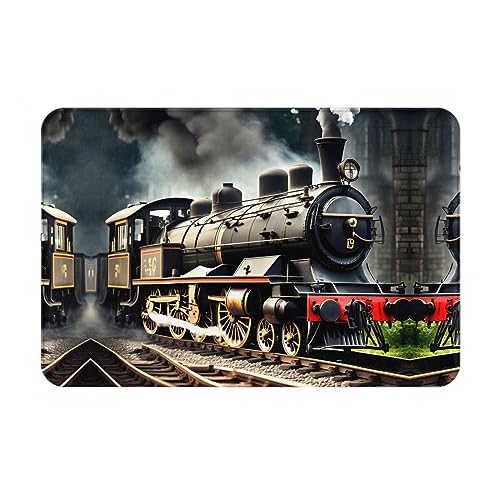 DJnni Dampflokomotive Zug-Fußmatte Welcome, Außentürmatten für Hauseingang, leicht zu reinigen, Terrassen-Fußmatten, 40,6 x 61 cm DJnni Dampflokomotive Zug-Fußmatte Welcome, Außentürmatten für Hauseingang, leicht zu reinigen, Terrassen-Fußmatten, 40,6 x 61 cm von DJNNI