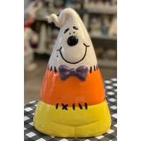 Großer Zweigesichtiger Keramik Candy Corn Geist von DJsCeramicsCrafts