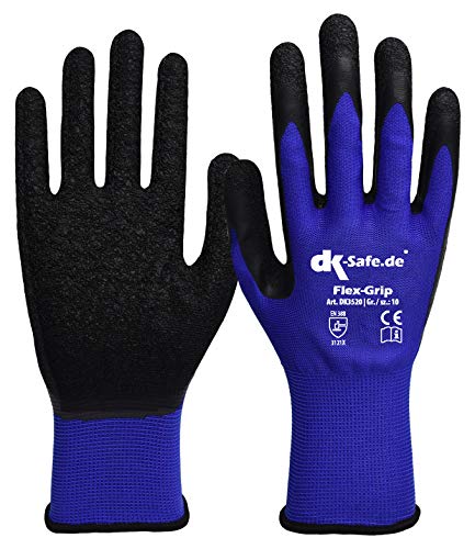 DK-Safe Flex-Grip Nylotex 3520 Nylon-Latexhandschuhe Arbeitshandschuhe 12 PAAR Größe 7 (S) Damen klein von DK-Safe