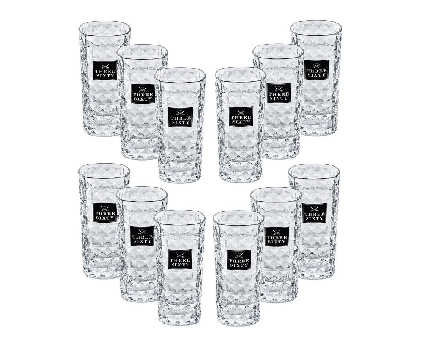 Mixcompany Gläser-Set Three Sixty Vodka Glas Gläser-Set - 12x Longdrink-Gläser eckig Mixcompany Gläser-Set Three Sixty Vodka Glas Gläser-Set - 12x Longdrink-Gläser eckig von Mixcompany