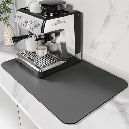 DK177 Kaffeematte, Kaffee-Bar-Matte, Fleckenabsorbierende Abtropfmatte mit wasserdichter Gummi-Rückseite, passt unter Kaffeemaschine, Kaffeemaschine, Kaffeekanne, Espressomaschine (dunkelgrau, 48,3 x DK177 Kaffeematte, Kaffee-Bar-Matte, Fleckenabsorbierende Abtropfmatte mit wasserdichter Gummi-Rückseite, passt unter Kaffeemaschine, Kaffeemaschine, Kaffeekanne, Espressomaschine (dunkelgrau, 48,3 x von DK177