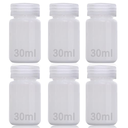 DKBT 6 Stück Weithalsflasche Kunststoff Flasche 30ml Leere Laborflasche Auslaufsicher Durchscheinend aus HDPE-Flasche mit Breiter Öffnung für Pillenflaschen Wasserprobenflaschen DKBT 6 Stück Weithalsflasche Kunststoff Flasche 30ml Leere Laborflasche Auslaufsicher Durchscheinend aus HDPE-Flasche mit Breiter Öffnung für Pillenflaschen Wasserprobenflaschen von DKBT