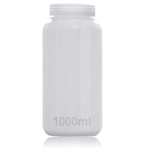 DKBT Weithalsflasche 1000ml Kunststoff Flasche Leere Laborflasche Auslaufsicher Durchscheinend aus HDPE-Flasche mit Breiter Öffnung für Pillenflaschen Wasserprobenflaschen von DKBT