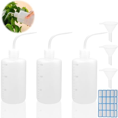 Dosierflasche 150ml 3 Stück Spritzflasche 150ml Laborflasche Waschflasche Squeeze Bottle Quetschflasche Squeeze Flasche Kunststoff Gießflasche Tattoo Flasche für Pflanzenbewässerung Laborreinigung von DKBT