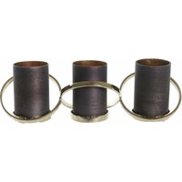 Aluminiumglaskerzenhalter 52x15x16.5 3 graue graue Aluminium -Glaskerzen mehrfarbige Farbmaterialfamilie Laterne und Tander -Details von DKD HOME DECOR