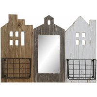 Dkd Home Decor - Paulownia Metallmetallhalter 57x10x40 3d Brown Houses Metallmaterial Paulownia mehrfarbiger Farbfamilienmantel, Schnapphalter und Dkd Home Decor - Paulownia Metallmetallhalter 57x10x40 3d Brown Houses Metallmaterial Paulownia mehrfarbiger Farbfamilienmantel, Schnapphalter und von DKD HOME DECOR
