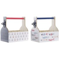 Dkd Home Decor - Flaschenregal of the Brand, Multicolour, of Holz mdf (27 x 16,5 x 25,5 Zentimeter) (2 Stk.) von DKD HOME DECOR