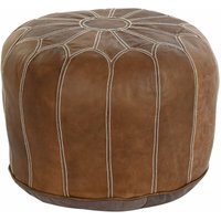 Lederfußstützen 48x48x35 braune Leder mehrfarbige Farbmaterial -Kissen und Schuhfußstützen Details von DKD HOME DECOR