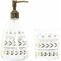 Dkd Home Decor - Set de Bad gold Glas abs Kunststoffplatte dede Pflanze 9 x 9 x 18 cm von DKD HOME DECOR