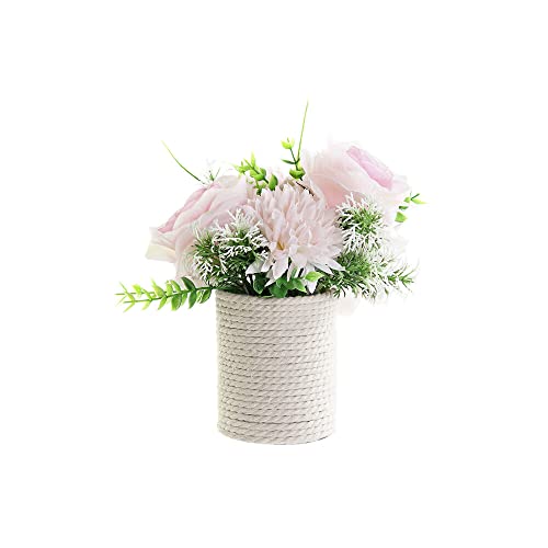 DKD Blumentopf Home Decor PVC Stoff Hellrosa (18 x 18 x 22 cm) von DKD Home Decor