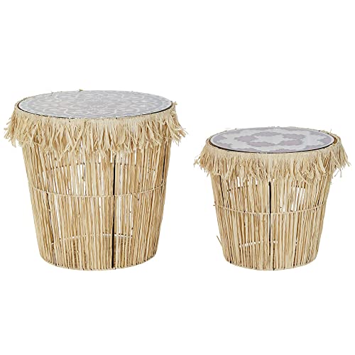 DKD Home Decor Set mit 2 Tischen, Glas, Eisen, Standard von DKD Home Decor