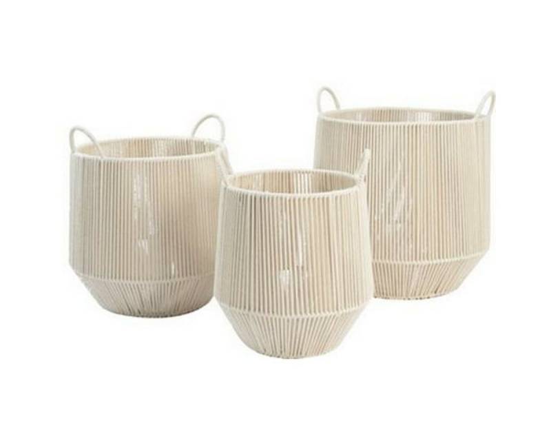 DKD Home Decor Aufbewahrungsbox Dkd home decor Korb-Set DKD Home Decor Beige Metall Baumwolle 38 x 38 von DKD Home Decor