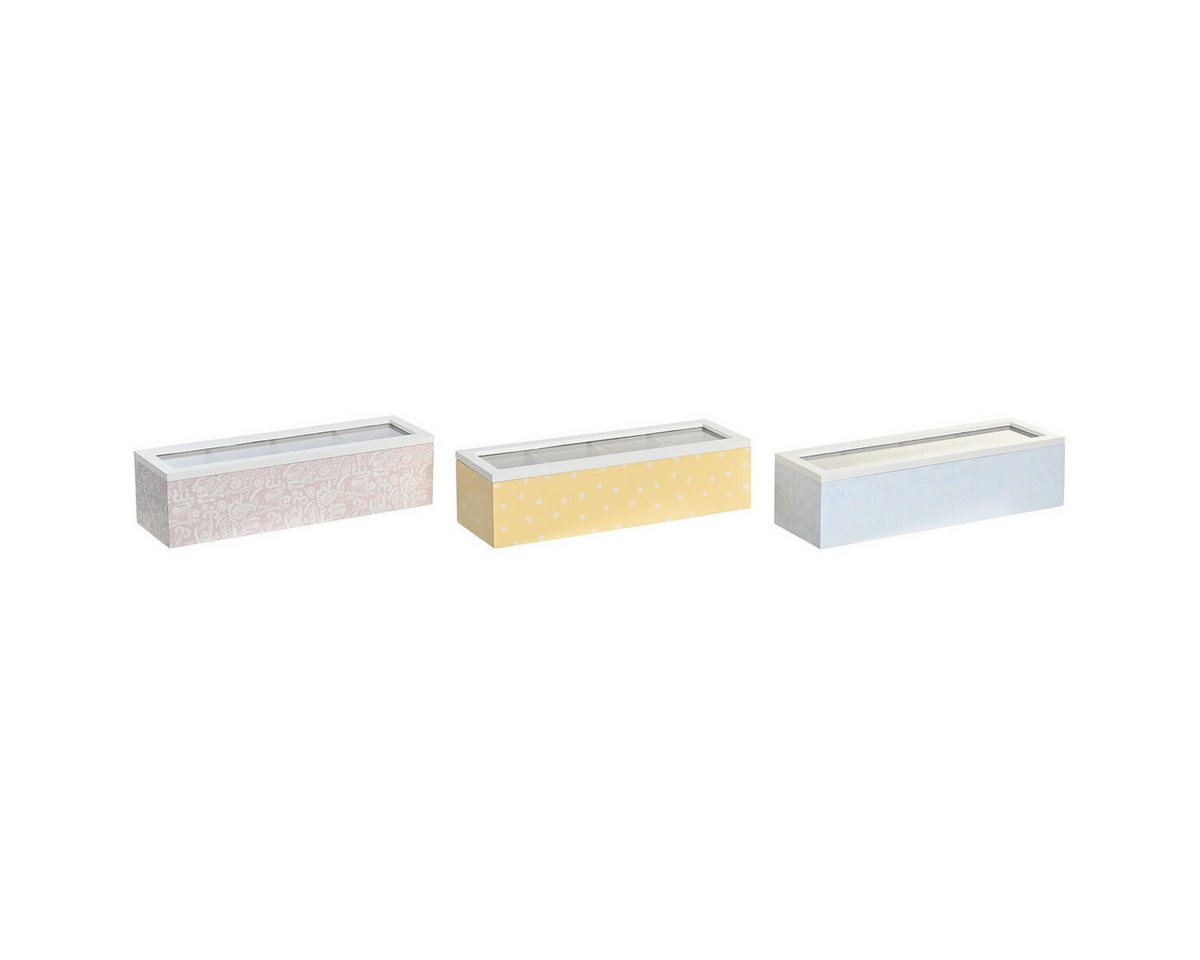 DKD Home Decor Aufbewahrungsbox Dkd home decor Teebox DKD Home Decor Glas Blau Rosa Holz MDF 30 x 9 x von DKD Home Decor
