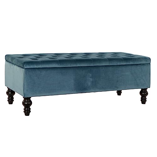 DKD Home Decor Bank, Polyester-Holz, Blau, Estándar von DKD Home Decor