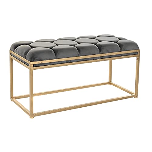 DKD Home Decor Bank, Kunststoff, Gold, Grau, Estándar von DKD Home Decor