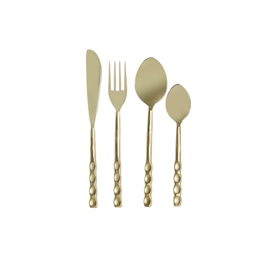 DKD Home Decor Besteckset, goldfarben, Edelstahl, 4,5 x 1,5 x 21 cm, 16-teilig von DKD Home Decor