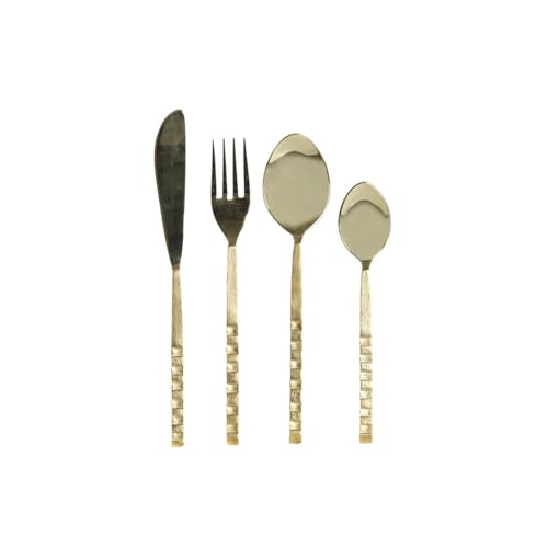 DKD Home Decor Besteckset goldfarben, Edelstahl, 4,5 x 1,5 x 21 cm, 16-teilig von DKD Home Decor