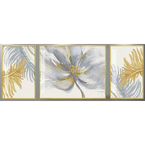 DKD Home Decor Bild Aluminium Blumen MDF (3 Stück) (240 x 3 x 80 cm) von DKD Home Decor