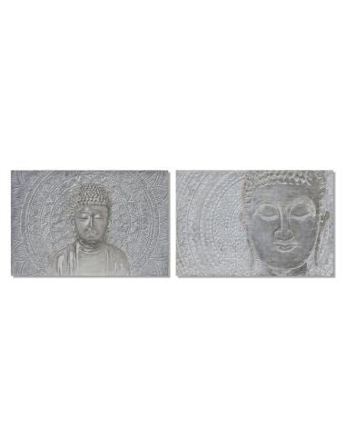 DKD Home Decor Bild Kiefer Leinwand Buddha (2 Stück) (120 x 2,8 x 80 cm) von DKD Home Decor