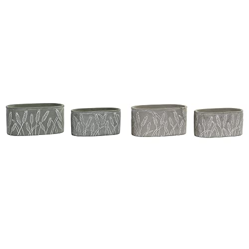 DKD Home Decor Blumentöpfe Set Grau Zement Grün (23 x 12 x 11 cm) (20 x 11 x 10 cm) (2 Stück) (Referenz: S3016050) von DKD Home Decor