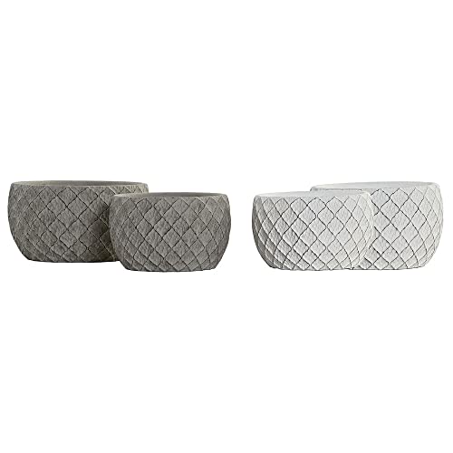 DKD Home Decor Blumentopf-Set, grau, Zementgrau (16 x 16 x 10 cm) (2 Stück) (20 x 20 x 11 cm) von DKD Home Decor